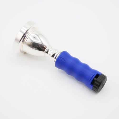 Tuba Mouthpiece Buzzing Practice Tool – Anywhere Practice & Warm-up – One-Touch Adjustable Resistance - BRASS BUZZ TRAINER (Blue)
