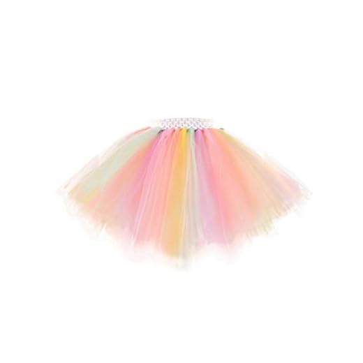 Amosfun Princess Tutu klänning tyll kjol enhörning bubbla kjol kostym dräkt utklädnad dans fest framträdande kostym för barn barn flicka 140 cm (mönster 1)