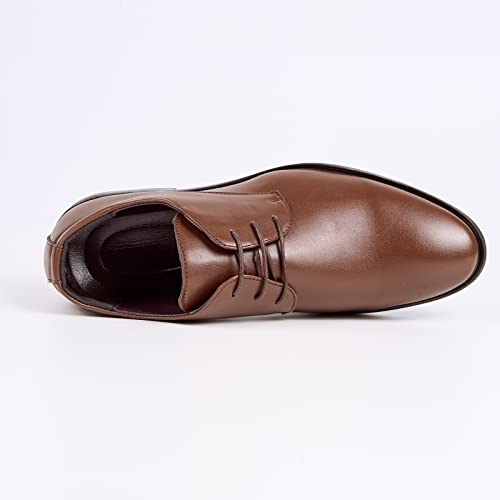 Image of Mens Dress Shoes Modern Classic Slip On Oxfords for Formal Church | Men's Oxfords Business Lace-Ups Work Wedding Dressing Shoes