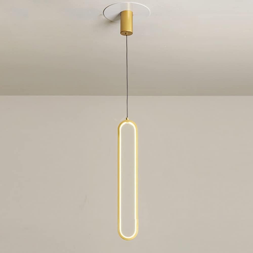 ASerZenith Modern Iron Led Pendant Lamp Hanging Light Long Strip Suspension Light Indoor Deco Ceilling Chandelier,White Light-80Cm