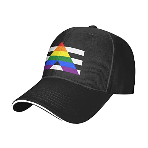 Baseballkappe Straight Ally Pride Flag LGBTQ Schirmmütze Mode Vintage Basecap Mit Schweißband Baseballkappe Für Herren Damen, Für Mädchen, Draussen Kletter, Laufender