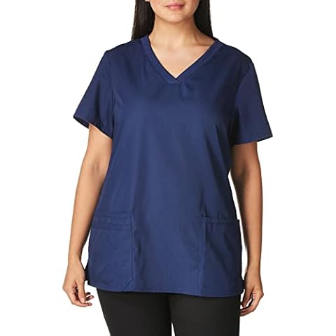 CHEROKEE Women's Top with V-Neck Medical Scrubs, Navy, Large Cover