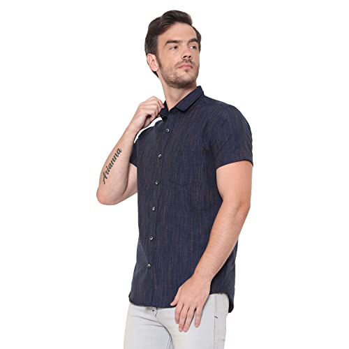 Image of LATEST CHIKAN Men's Cotton Blend Textured Half Sleeves Shirt