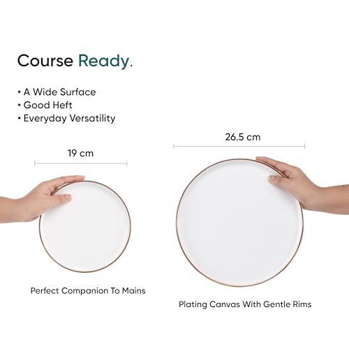 Image of Shay Modern Ceramic Dinner Set, 21 Pcs, White | Crockery Set for Gifting & Dining| Premium Ceramic Dinner Set | Matte Finish (Japandi Dinner Set - White, 21 Piece)