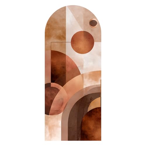 Image of PAPER PLANE DESIGN Boho Arch Wall Mural - Peel & Stick Botanical Wallpaper with Earthty Tone Plant - Waterproof Self Adhesive Canvas Texture for Living Room, Entryway - Size: 6ft x 2.5ft (C)