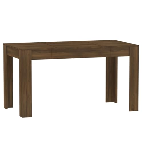 vidaXL Mesa de Comedor Cocina Mostrador Restaurante Cafetería Bistró Salón Sala de Estar Muebles Madera Contrachapada Roble Marrón 140x74,5x76 cm