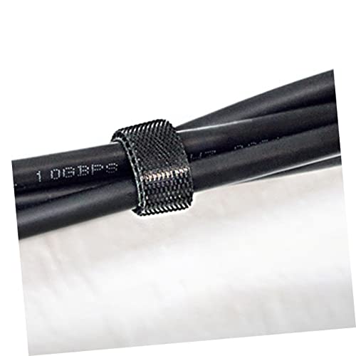 40 unidades de bridas de gestión de cables reutilizables de nylon ajustables | diseño de gancho y lazo para organizar cables en casa u oficina, acabado negro miniatura 3