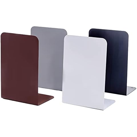Zyners 8 Pieces Metal Bookends for Shelves, Heavy Duty Bookends Anti-Slip Design Book Stopper for Heavy Books, Magazines, DVDs, Kids(8 x 5.3 x 4 inches) Cover