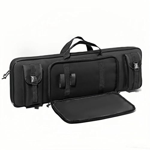 KOKKOYA Soft Gun Case for Rifles and Shotguns Long Shotgun Range Bag Backpack 34' with Tactical Pockets Durable Oxford Fabric Adjustable Sling Dual (Black 34' x 12')