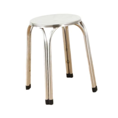 Generic Stacking Stool Furniture Stools Stainless Steel Practical Commercial Classroom Stools Round Stool for Home Dining Room Garden, 42cm