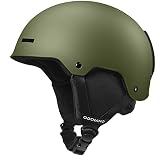 Odoland Skihelm Snowboardhelm für Damen und Herren Jugend Kinder Optimaler Schutz Größenverstellbar Snowboard zum Skifahren Grün M (57-59 cm)