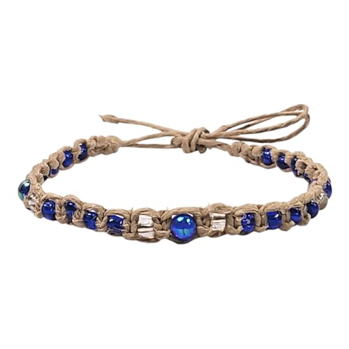 Image of BlueRica Hemp Anklet with Glass Beads
