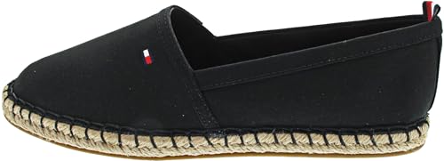 Tommy Hilfiger Damen Espadrilles Basic Tommy Flat Stoffschuhe, Schwarz...