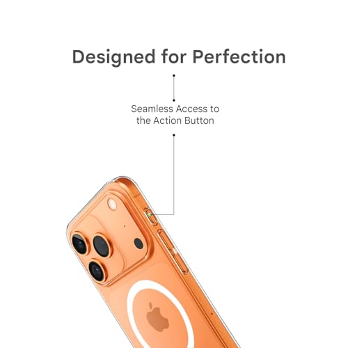 Image of Prolet Anti- Yellow Crystal Clear Hard Case Cover Compatible with iPhone 17 Pro Max with Magnetic Mag-Safe Wireless Charging Support, Shockproof Hard Back Cover (Transparent)