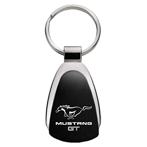 Ford Mustang GT Laser Etched Black Teardrop Keychain by Au-tomotive Gold