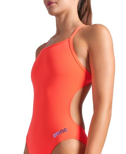 Image of Arena Women's Solid Team Swimsuit Challenge Back MaxLife Open Back Bathing Suit Athletic Swimwear