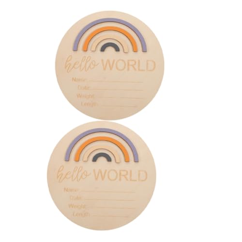 Totority Monthly Milestone Wooden Circle Baby Milestone Markers Nursery Name Sign for Girls Photo Prop