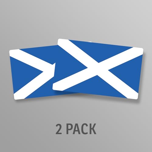 Image of World Country Flag Decal Stickers - Two Pack - for Cars Windows Bumpers Laptops Tablets Tumblers Cups Walls (Scotland)