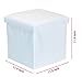 NISUNS OT01 Leather Folding Storage Ottoman Cube Footrest Seat, 12 X 12 X 12 Inches (White)