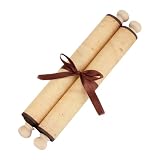 Kcgani 1 paquete de papel en blanco con varillas de madera, pergaminos de papel en blanco envueltos en barra de madera para escribir, dibujar, caligrafía, votos de boda, accesorio de cosplay