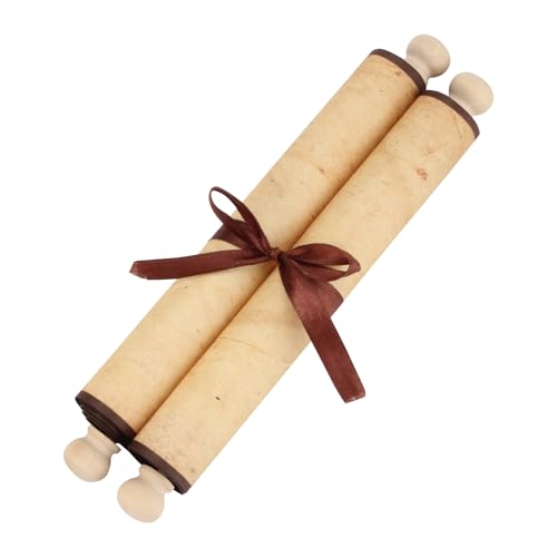 Kcgani 1 Pack Blank Scroll Paper with Wood Rods, Blank