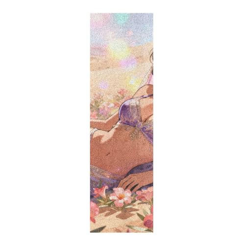 BCFHRGT Cinta de agarre antideslizante con diseño de chica india de anime sexy para patineta, 33 x 9 pulgadas, cinta de agarre para patineta