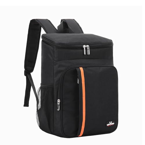 Mochila Térmica 30L Oxford Impermeável para Piquenique, Conservação de Alimentos por 12h e com Bolsos Externos para Trilhas e Viagens (Preto)