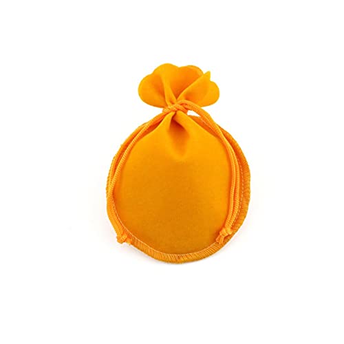 SUNULAN Drawstring Gift Bags,50 Pcs/Lot Jewelry Pouch Velvet Packing Bag Drawstring Gift Bag-red,7x9cm(Yellow,7x9cm)