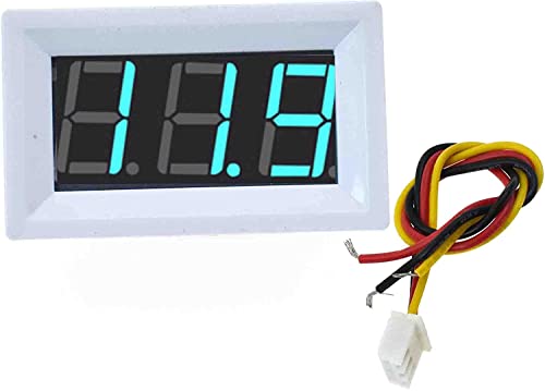 XH-B104 3 line 0-100V Digital Voltage Meter with high Precision fine Tuning Digital Meter Digital Display (White Shell-Blue)
