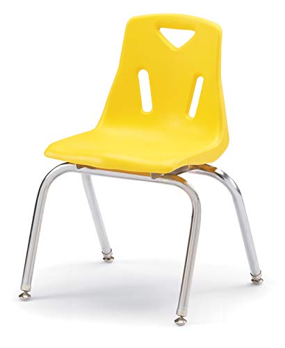 Image of Berries Jonti-Craft 8146JC1007 Stacking Chair with Chrome-Plated Legs, 16 inch Height, Yellow