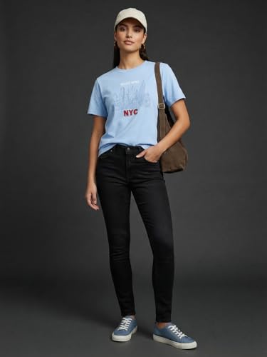 Image of Nobero Women's Graphic Printed T-Shirt | Regular Fit 180 GSM Cotton Tee for Women | Comfortable Round Neck Casual Wear