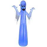 Gemmy Giant Airblown Inflatable Spooky Ghost with Flickering Light, 12 ft Tall, Multi