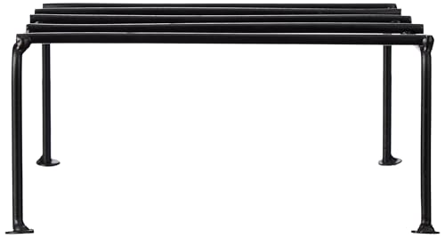 Image of Amazon Brand - Solimo Metal Flower Pot Stand (Black, Set of 2, Square) | Gamla Stand for Home | Plant Stand for Balcony | Premium Flower Pot Stand | Plant Stand for Living Room