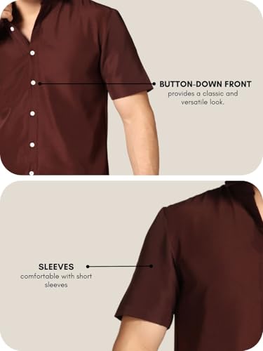 Image of Leriya Fashion Men's Rayon Shirt - Summer Button Down Shirts | Half Sleeve Printed |Formal |Casual Stylish (Available in Plus Size)