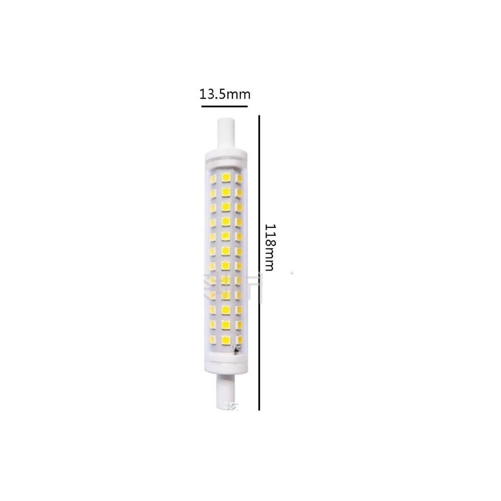 1fortunate Ampoules, Lot de 20 Lampes LED en céramique, AC220V R7S 2835SMD 78mm/118mm, lumière LED à intensité Variable sans Scintillement(Warm White 220V,9W 118mm)