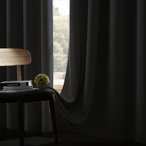 Joydeco Blackout Curtains for Bedroom 46 x 54 Inch, Eyelet Thermal Insulated Energy-saving Drapes for Room Darkening Light Filtering, Short Window Treatments 54 Inch Drop, 2 Panels - Dark Grey - Cosy Home Interiors Joydeco Blackout Curtains for Bedroom 46 x 54 Inch, Eyelet Thermal Insulated Energy-saving Drapes for Room Darkening Light Filtering, Short Window Treatments 54 Inch Drop, 2 Panels - Dark Grey - Image 5