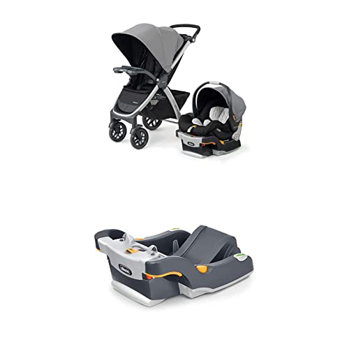 Chicco Bravo Trio Travel System and Extra Base Bundle, Camden, Black