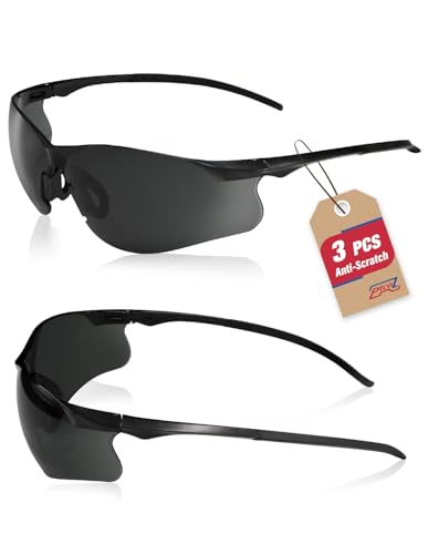 3-Pack ANSI Z87.1 Smoke Tinted Safety Glasses - image 1
