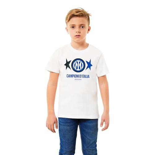 Inter - Camiseta con Escudo 2023/2024 Campeones de Italia, Celebra el Triunfo con la Camiseta Oficial 2 Estrellas. Camiseta de celebración Oficial, Varias Tallas Disponibles