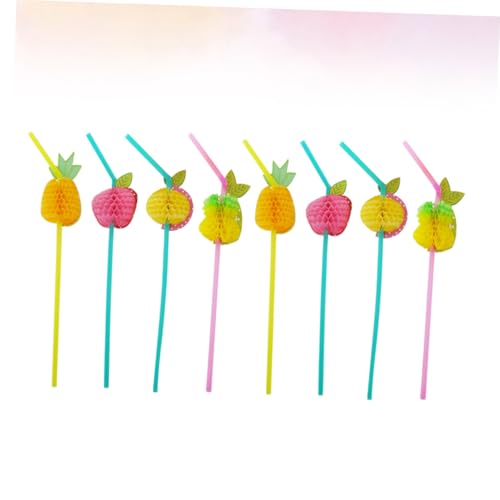 24 pitillos plásticos desechables coloridos 3D para fiesta miniatura 4