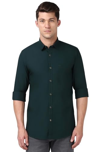 Image of Peter England Men's Cotton Slim Fit Solid Shirt