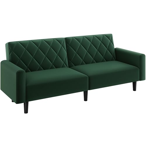 Yaheetech 2 Sitzer Sofa, 159cm Polstersofa aus Samtstoff, Kleine Sofacouch, 140,5 × 94 cm...