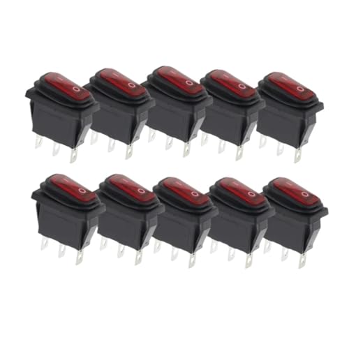 Interruptor basculante KCD3 rectangular de 12V y 220V 20A sin luz azul 5