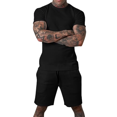 Uni Clau Mens Short Sets 2 Piece Outfits Fashion Summer Tracksuits Casual Shirt and Shorts Set4