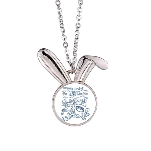 Collier lapin bleu marine en forme de pieuvre pour femme