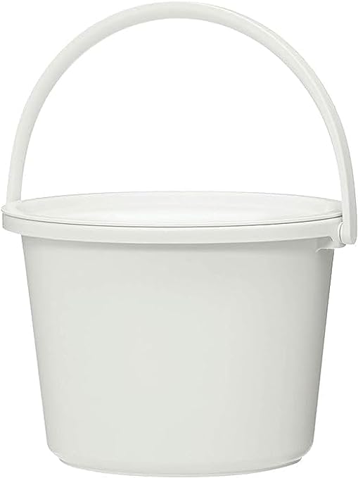 Jecrina Round Plastic Bucket and washbasin with lid multifuction use for Kitchen Bathroom Home Bedroom Baby Clothes washroom (White) (B0CDXH58N6) Amazon Price History, Amazon Price Tracker