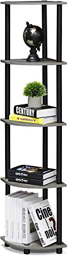 Image of Ash & Roh 5-Tier Corner Display Rack Multipurpose Shelving Unit, Rack Shelf, Shelving for Bedroom, Living Room. (H-4.9 Ft | W- 2 Ft | D-1 Ft) (5-Tier Corner Rack)