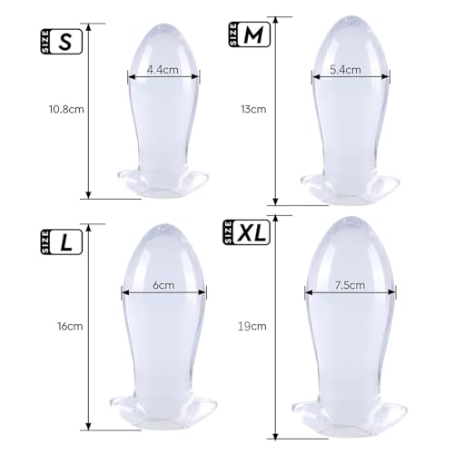 Orirya アナルプラグ アナル開発 柔らかい TPE製 透明 卵の形 アナルグッズ アナルストッパー 女性用 アダルトグッズ 男性用 あなるプラグ smグッズ あなるぷらぐ 初心者 上級者向け アナル責め S+M - 画像2