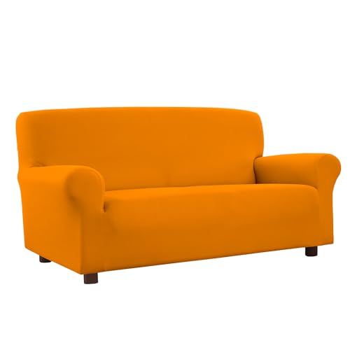 Banzaii Funda de Sofá Elástica Ajustable Protector para Sofá, Cubre Sofá 2 Plazas, Naranja Made in Italy