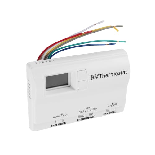 WMPHE Upgrade RV Digital Thermostat with Heat/Cool Systems, Compatible with 83303362 T-Stat Wall Thermostat Air Conditioner, Temperature Adjustment 98°F to 33°F-White